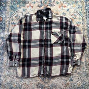 Vintage Black and Red Plaid Casual Button Down Shirt